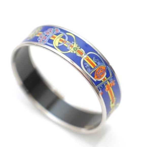 Authentic Hermes Silver Trim Enamel Bracelet 65 - Picture 8 of 8